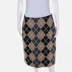 Michael Kors Vintave Wool Argyle Pencil Skirt Sz 12